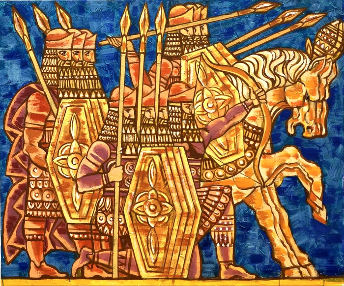 ПАЛЬМИРА: СЛИЯНИЕ КУЛЬТУР". "Войны". 100х120 см, акрил, холст. 2016 г.