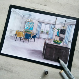 Эскиз маркерами