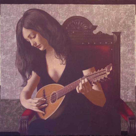 девушка с мандолиной