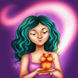 Девушка и хомяк