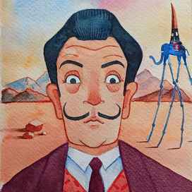 Стилизованный портрет Сальвадора Дали