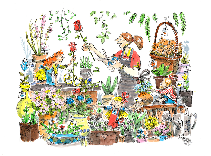 В цветочном магазинчике