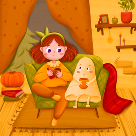 Осенняя детская иллюстрация
