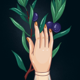 Рука и сливы