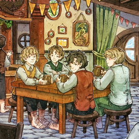 Хоббиты в "Зеленом драконе"