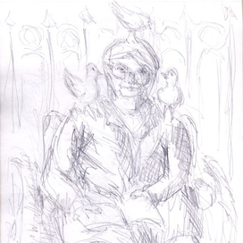 Женщина и голуби