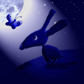 Собачка под луной