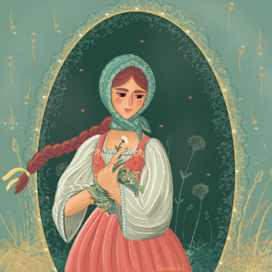 Иллюстрация для книги и открытки "Юная дева"