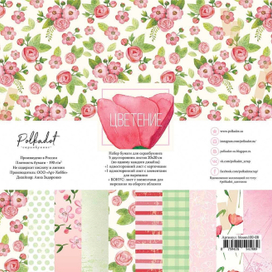 Иллюстрации - набор бумаги Цветение Скрапбукинг