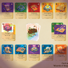 Иллюстрации карт к настолькой игре "Wizards of Roygbiv" 