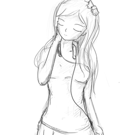 Небольшой набросок грустной девочки