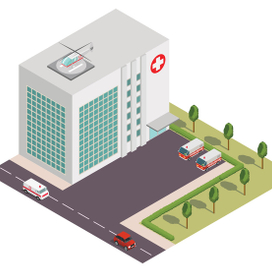 Изометрическая векторная больница