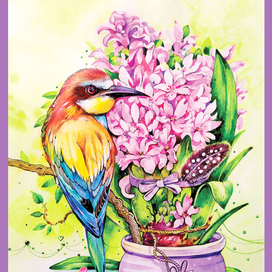 птичка и гиацинт