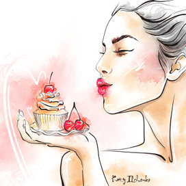 Девушка с пирожным