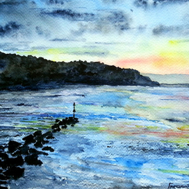 "Побережье Зеллина вечером."