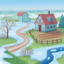 Весна. Поле для магнитной игры 