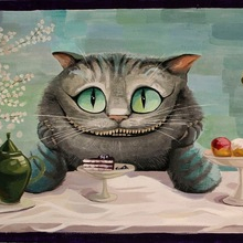 Роспись стены. Алиса в стране чудес