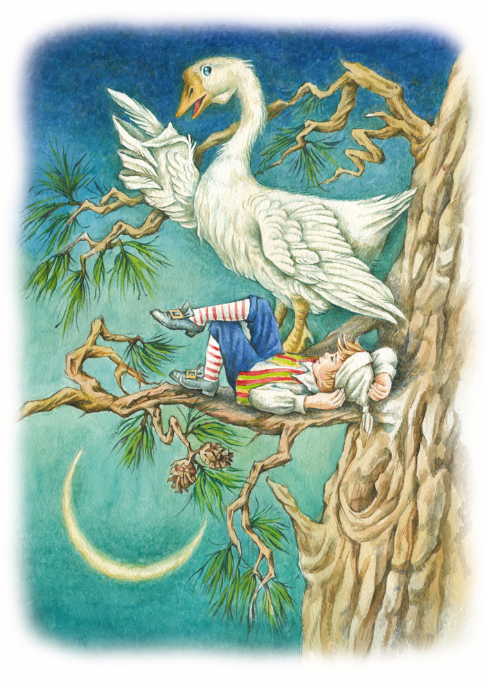 К сказке Сельмы Лагерлёф "Сказочное путешествие Нильса с дикими гусями".