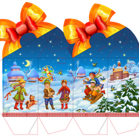 Рождество. Иллюстрация для коробки конфет