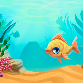 рыбка в море 