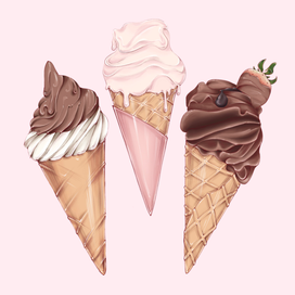 Мороженое в рожках