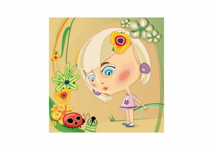 Девочка и насекомые