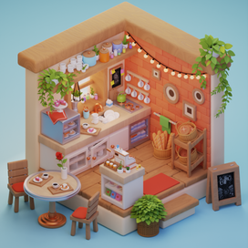 Изометрическая кофейня