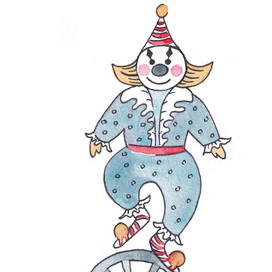 Акварельный Персонаж в книгу про Цирк