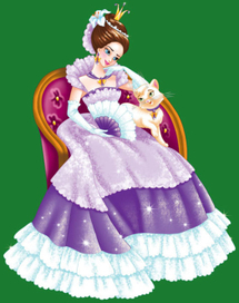 Принцесса с веером и котом