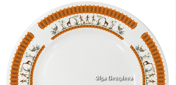 Африка. Деколь на посуду.