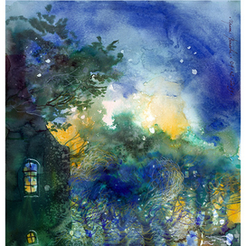 Сад вечером