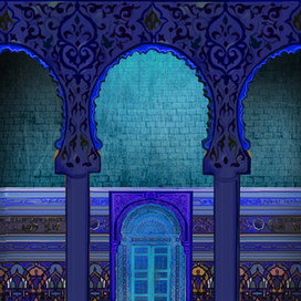 Декорации к спектаклю " 1001 Ночь " для ледового театра Елены Бережной 2014г.