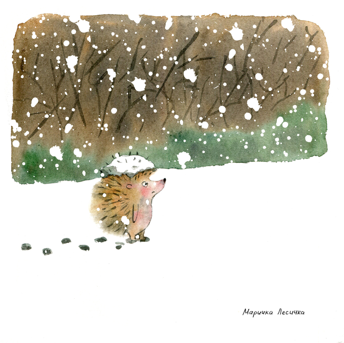 Ёжик заснеженный