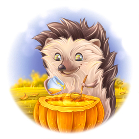 Ёжик с баночкой мёда