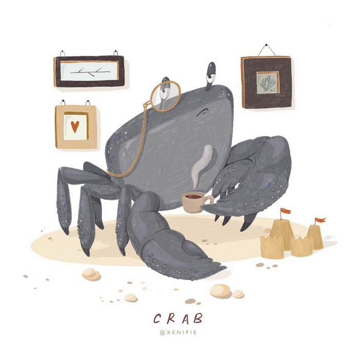 CRAB алфавит животных. краб