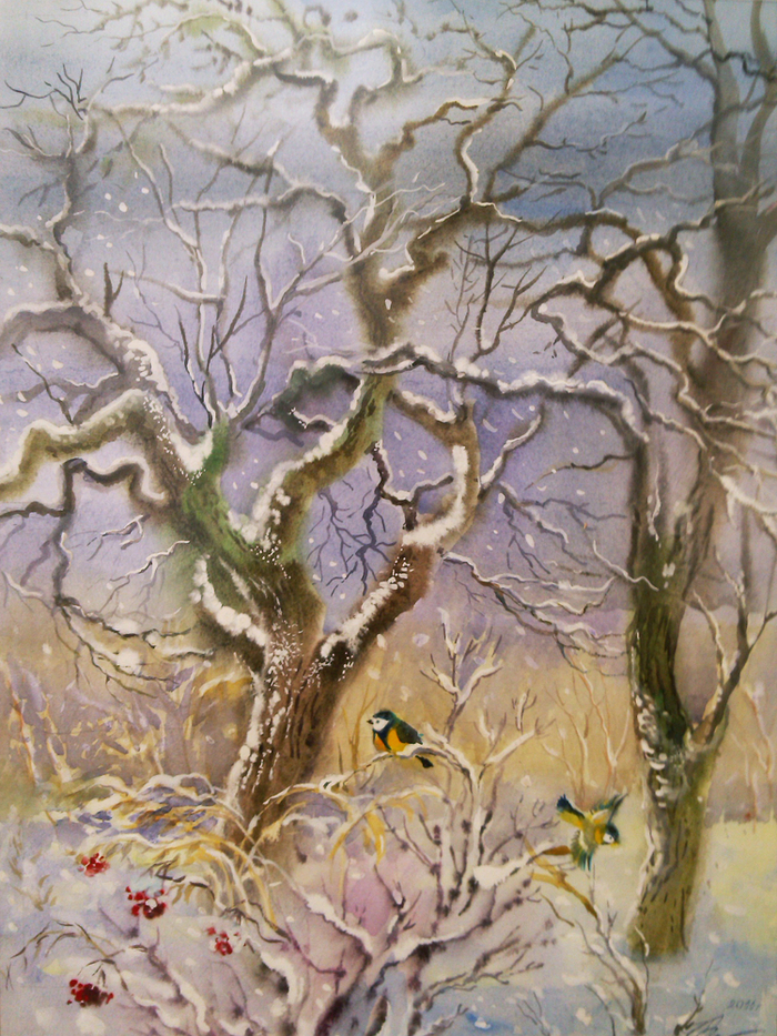 Заснеженный сад