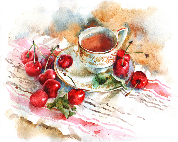 Чай и черешни