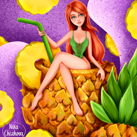 Яркий ананас