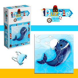 Иллюстрации разных морских животных к пазлам