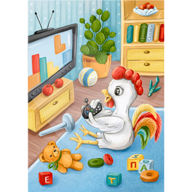 Петушок играет