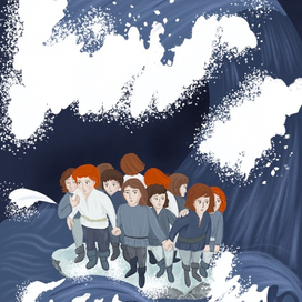 Иллюстрация к сказке Х.К. Андерсена "Дикие лебеди"