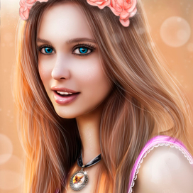 Девушка с кулоном 