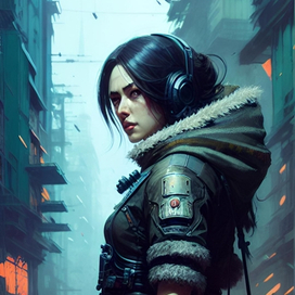 девушка киберпанк