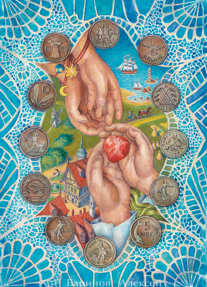 Иллюстрация к сказке Г.Х.Андерсена "Дюймовочка".