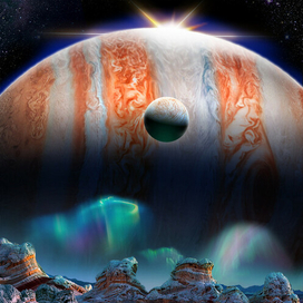 Юпитер,вид с Ганимеда 