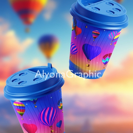 Дизайн стаканчика кофе «Воздушные шары»