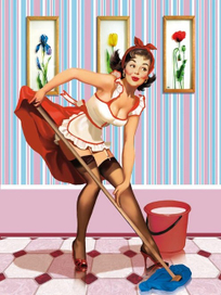  Pin-up - реклама тряпок для уборки