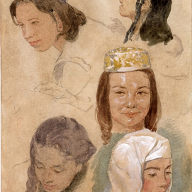 Наброски. Поиск персонажей. 17 х 27 см.