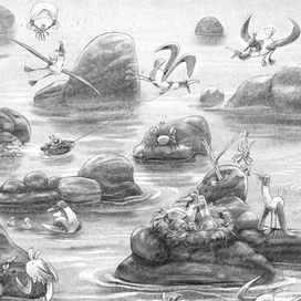 Форзац для книги про водяного дракона