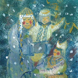 Новогодняя открытка. Эвенки